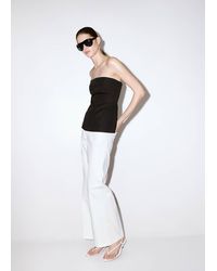 Mango - Wide-Leg Patch Pocket Jeans - Lyst