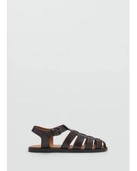 Mango - 100% Leather Jelly Sandals - Lyst