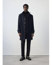 Mango - Wool Funnel Neck Coat - Lyst