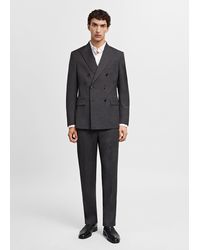 Mango - Slim Fit Double-breasted Suit Blazer - Lyst