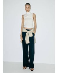 Mango - Sleeveless Turtleneck Top - Lyst