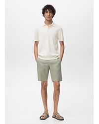 Mango - 100% Cotton Fine-Knit Polo Shirt - Lyst