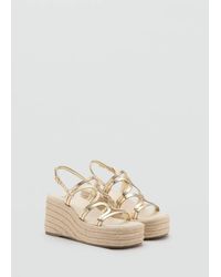 MANGO TEEN - Platform Sandals With Metallic Straps - Lyst