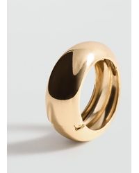 Mango - Bracelet Rigide Volume Or - Lyst