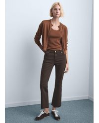 Mango - Sienna Flared Cropped Jeans - Lyst