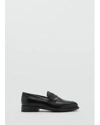 Mango - Leather Penny Loafers - Lyst