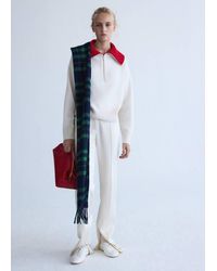 Mango - Wool Sweater With Contrast Collar - Lyst