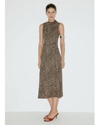 Mango - Textured Dress With Gathered Details - Lyst