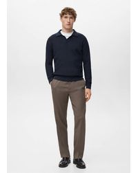 Mango - Cotton-Blend Ribbed Polo Sweater - Lyst