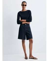 Mango - Fine-Knit Boat-Neck Sweater - Lyst