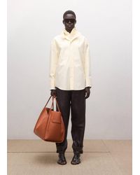 Mango - Camicia Collo Combinato Giallo - Lyst