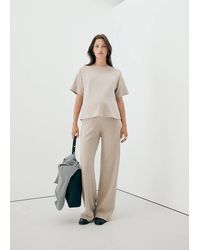 Mango - Fine-Knit Straight-Fit Trousers - Lyst