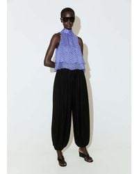 Mango - Ruffles Polka Dot Blouse - Lyst