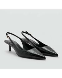 Mango - Croc-Effect Heeled Shoes - Lyst