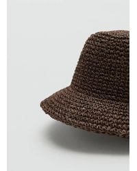 Mango - Natural Fibre Bucket Hat - Lyst