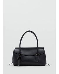 Mango - Leather-Effect Shoulder Bag With Charm Detail - Lyst