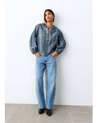 MANGO TEEN - Embroidered Blouse With Bow - Lyst