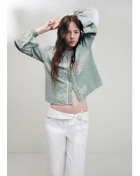 MANGO TEEN - Lace Blouse With Puffed Sleeves - Lyst