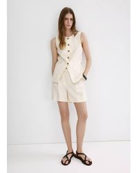 Mango - Straight-Fit High-Waist Bermuda Shorts - Lyst