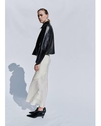 Mango - Double-Breasted Leather Jacket - Lyst