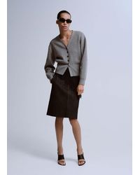 Mango - V-Neck Knitted Cardigan - Lyst