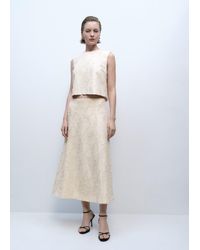 Mango - Textured Flared Skirt - Lyst