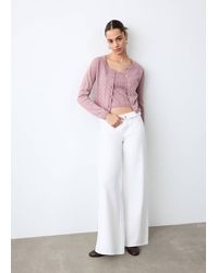 MANGO TEEN - Openwork Knit Cardigan - Lyst