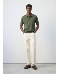 Mango - Fine-Knit Cotton Polo Shirt - Lyst