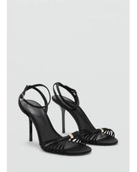 Mango - Heeled Sandals With Straps - Lyst