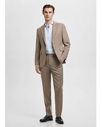 Mango - Slim Fit Thousand Striped Suit Shirt - Lyst