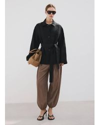 Mango - Linen Jacket With Belt - Lyst