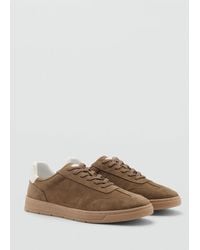 Mango - Suede Mixed Sneakers - Lyst