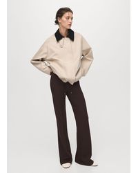 Mango - Legging Détail Coutures Marron - Lyst