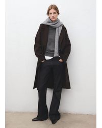 Mango - Manteau Laine Fait Main Oversize Chocolat - Lyst