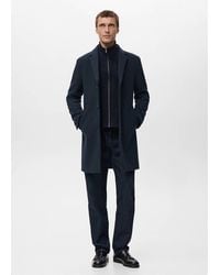 Mango - Wool Coat With Detachable Inner Collar - Lyst