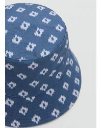 Mango - 100% Linen Patterned Hat - Lyst