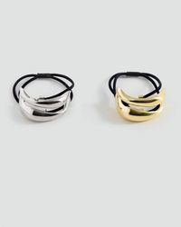 MANGO TEEN - Pack Of 2 Hair Bobbles With Metallic Detail - Lyst