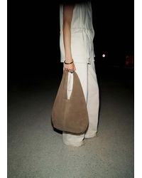 Mango - Suede Drawstring Bag - Lyst