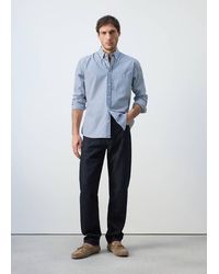 Mango - Regular-Fit Striped 100% Cotton Shirt - Lyst