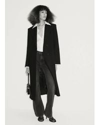 Mango - Manteco Wool Coat With Detachable Fur - Lyst