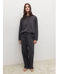 Mango - Two-Piece Plain Cotton Pyjamas - Lyst