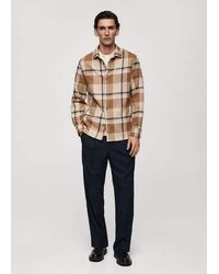 Mango - 100% Cotton Flannel Check Overshirt - Lyst