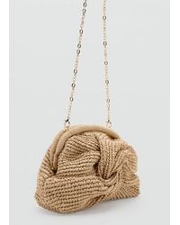 Mango - Borsetta Da Mano Fibra Naturale - Lyst