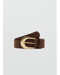 Mango - Buckle Leather Belt - Lyst