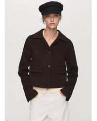 Mango - Rigid Wool-Blend Baker Boy Cap - Lyst