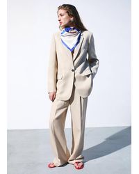 Mango - Straight Mid-Rise Suit Trousers - Lyst