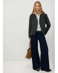 MANGO TEEN - Wide-Leg Jeans With Decorative Stitching - Lyst