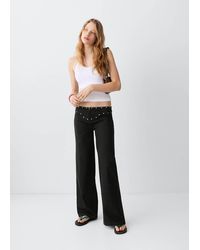 MANGO TEEN - Low-Waist Jeans With Permanent Studs - Lyst