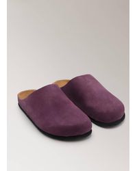Mango - Minimalist Leather Clogs - Lyst