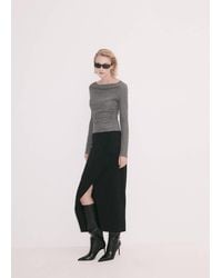 Mango - Draped Lurex Knit Jumper - Lyst